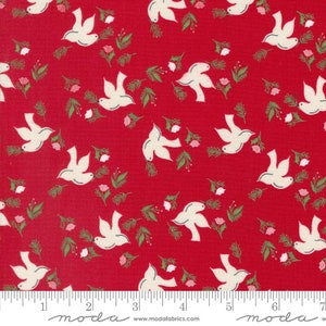 Once Upon a Christmas Wintersong Red by Sweetfire Road for Moda Fabrics 43163 12 This fabric is Sold in HALF yard Increments