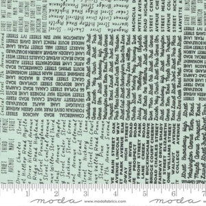 Main Street In the News Sky by Sweetwater for Moda Fabrics 55641 22 Sold in HALF yard increments