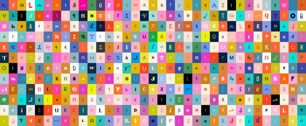 Selvage Magic Letters Multi by Ruby Star Society RS5180 11 Sold in HALF yard increments