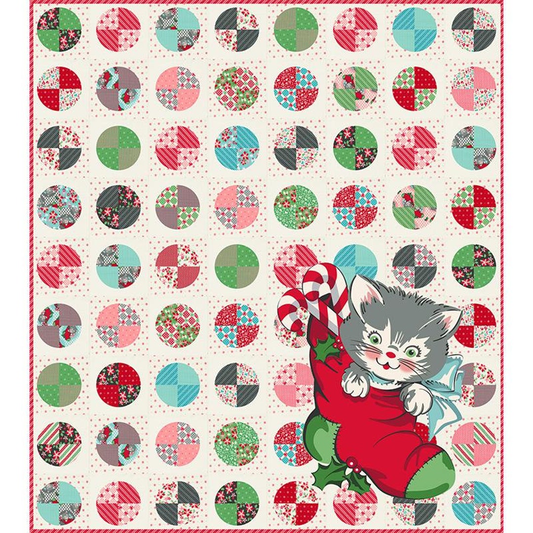 Kitty Christmas Quilt Kit by Urban Chik for Moda Fabrics KIT31200 Finished Quilt is 64" X 72" - Etsy