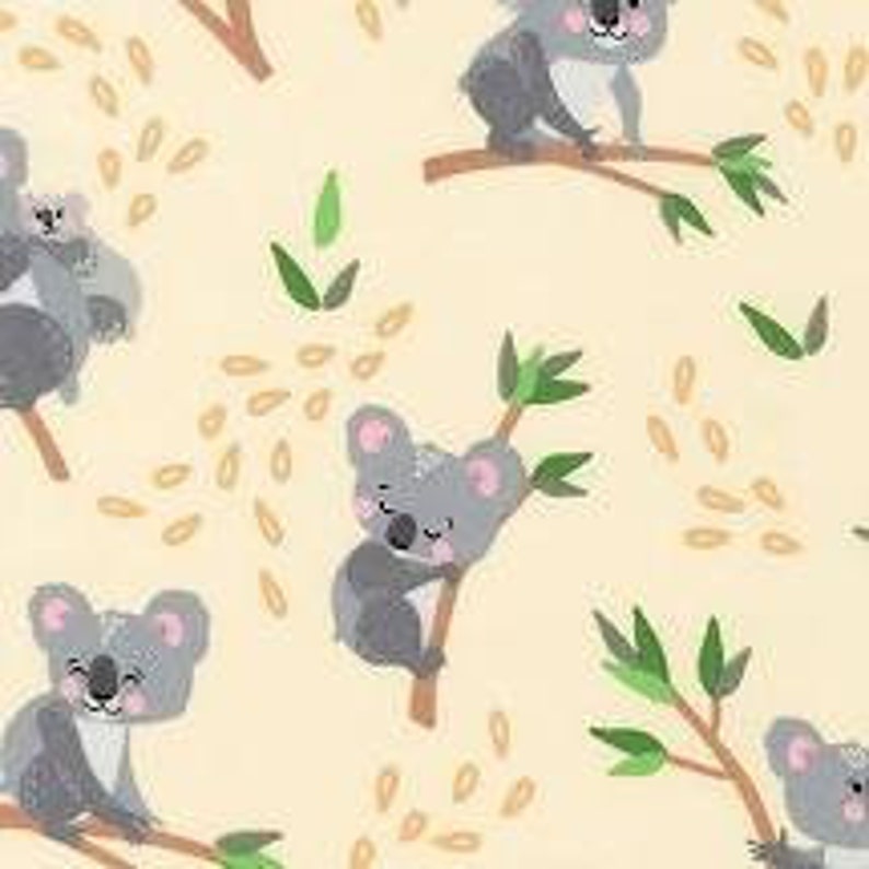 Tan Flannel With Koala Bears of Cuddly Crew Flannel Collection Etsy