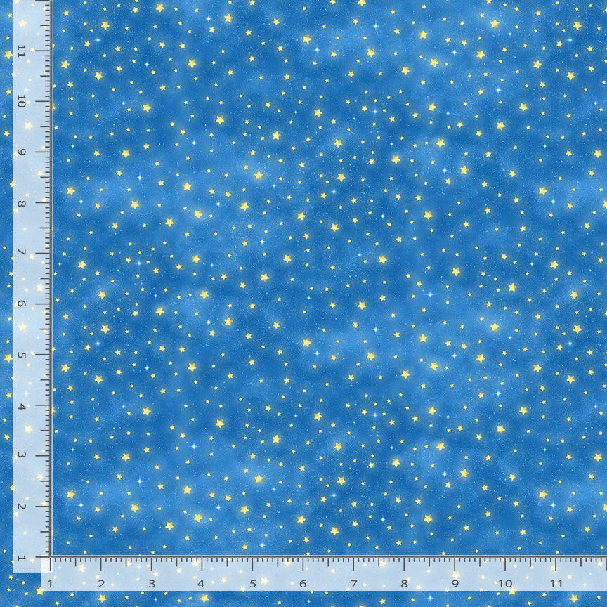 Owl Always Love You Space Stars Blue by Timeless Treasures Collection Star-CD3246-BLUE Sold in HALF YARD increments