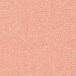 Essex Yarn Dyed Linen color Coral by Robert Kaufman E064-1087 Sold in HALF yard increments