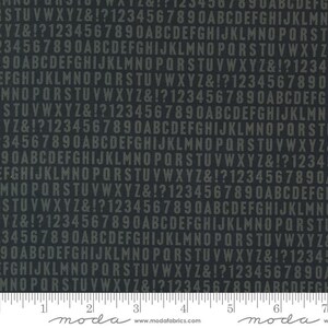 Sable & Swan Alphabet Ebony Shadow by Cathe Holden designs for Moda fabrics 7446 25 Sold in HALF yard increments