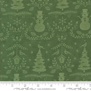 Winter Friends Winter Damask Spruce by Deb Strain for Moda Fabrics 56133 16 Sold in HALF yard increments