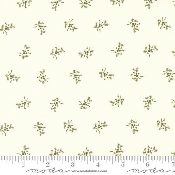 14" End of Bolt Joyful Gatherings Mistletoe Snow Evergreen by Primitive Gatherings for Moda Fabrics 49217 21