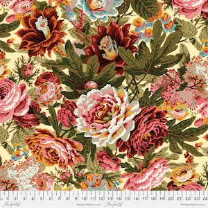 Kaffe Fassett Collective February 2023 Floral Burst Natural Philip Jacobs Free Spirit Fabrics PWPJ029.NATURAL Sold in HALF yard increments