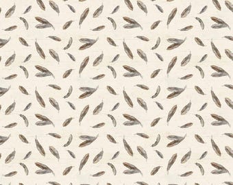 Wildwood Feathers Light Brown by Beth Grove for Clothworks Y4373-14 Fabric is Sold in HALF yard increments