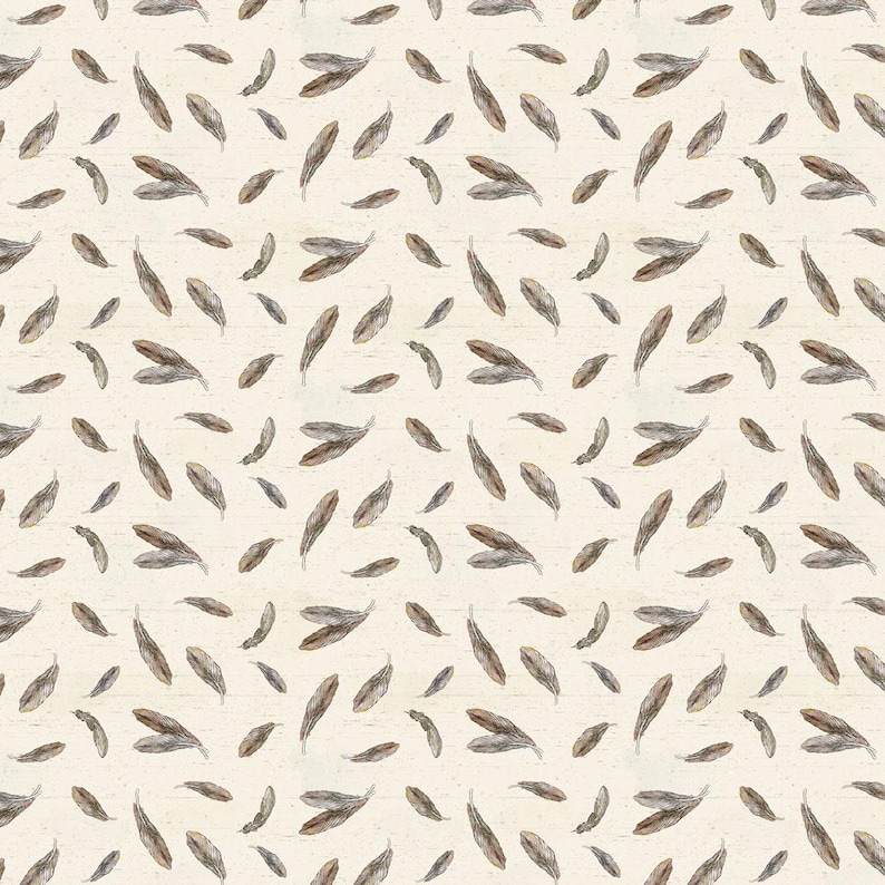 Puede incluir: Un patr&oacute;n sin costuras con formas estilizadas en forma de pluma marr&oacute;n y gris dispersas sobre un fondo crema. El dise&ntilde;o tiene un aspecto texturizado y envejecido, con sutiles variaciones de color y forma.