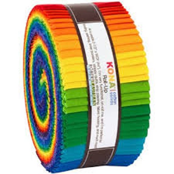 Robert Kaufman Kona Cotton Solids Citrus Fruit Half Roll 2.5 Precut Cotton Fabric Quilting Strips Assortment HR-143-24