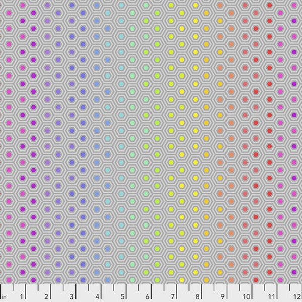 Tula Pink True Colors Hexy Rainbow Dove for Free Spirit Fabrics , PWTP151.DOVE Sold in HALF yard increments