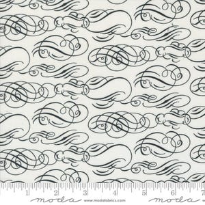 Sable & Swan Cartouches Porcelain by Cathe Holden designs for Moda fabrics 7442 12 Sold in HALF yard increments