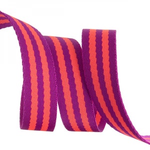 Tula Pink Webbing 2yd x 1in - Watermelon and Plum by Tula Pink for Renaissance Ribbons TKP-91-2Y-COL01