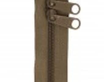 30" Khaki Double Slide Handbag Zipper by ByAnnie ZIP30-160. 30 inch zippers for handbags purses