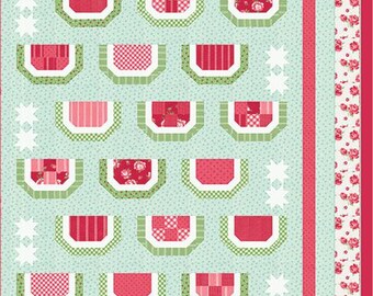 Watermelon Patchwork Thimble Blossoms Quilt Pattern by Camille Roskelley for Moda Size 58" x 66" TB 286 This is a PAPER pattern