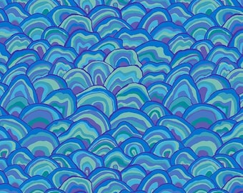 Kaffe Fassett Collective August 2024 Wobble Blue Brandon Mably for Free Spirit PWBM092.BLUE Sold in HALF yard increments