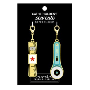 Moda Fabrics Zipper Pulls by Cathe Holden Tape Measure and Rotary Cutter CH106