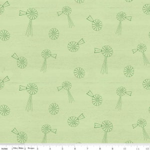 Spring Barn Quilts Windmills Green by Tara Reed for Riley Blake Designs, C14333 GREEN Sold in HALF yard increments