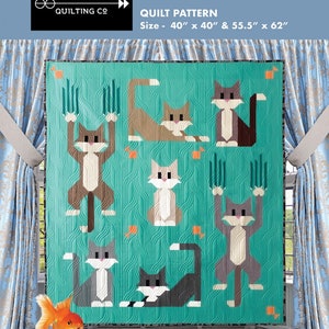 Cat Scratch Quilt Pattern by Art East Quilting Co. Small and Large Quilt Size AECS0323 This is a PAPER pattern