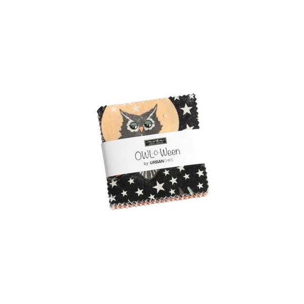 Owl O Ween Mini Charm Pack 42 Pieces by Urban Chiks for Moda Fabrics 31190MC