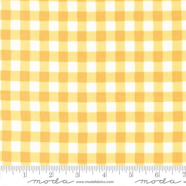 Honey and Lavender Garden Gingham Honey by Deb Strain for Moda Fabrics 56086 12 This fabric is sold in HALF YARD increments