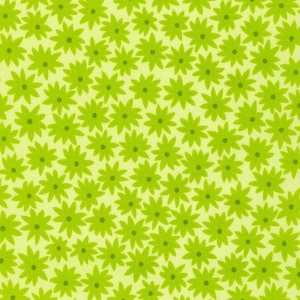 May include: A seamless fabric pattern with a repeating design of green five-pointed stars on a light yellow background.
