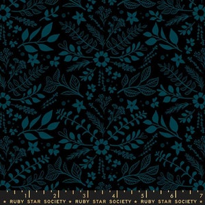 Curio Sprigs Black by Melody Miller for Ruby Star Society RS0062 15 Sold in HALF Yard increments