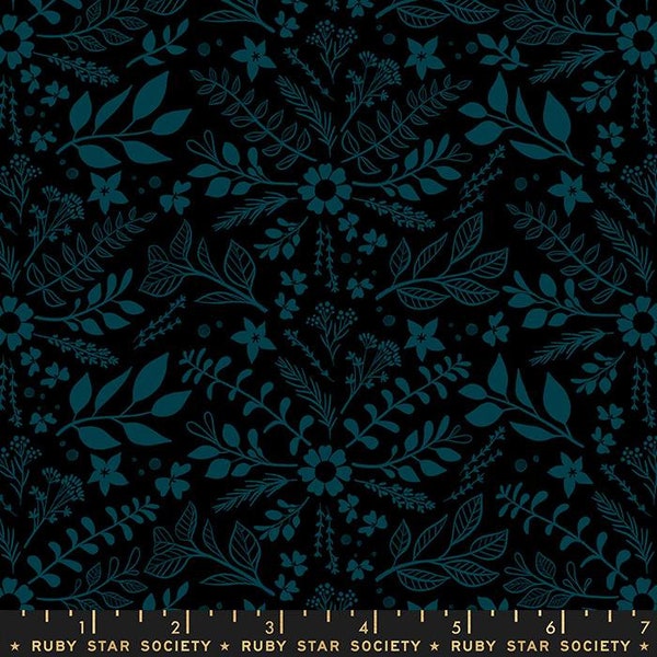 Curio Sprigs Black by Melody Miller for Ruby Star Society RS0062 15 Sold in HALF Yard increments