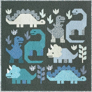 Dinosaurs small Quilt Kit featuring Paintbox by Elizabeth Hartman for Robert Kaufman Baby Quilt Dinosaurs quilt kit Buy PATTERN SEPARATE