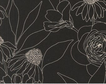 Botany Linen Etched Floral Ink by Alli K Design for Moda Fabrics 11557 12L Fabric is sold in HALF Yard increments