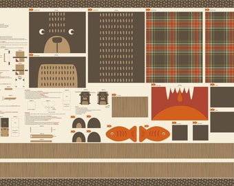 The Great Outdoors Bear Backpack Cut and Sew Panel 36" x 60" by Stacy Iest Hsu for Moda Fabrics 20887 11