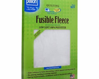 Pellon Fusible Fleece 22in x 36in  quilting fusible fleece machine safe fleece Low Loft 100% polyester   987FPKG