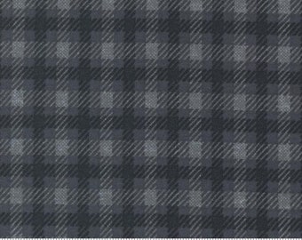Farmhouse Flannels III Square Plaid Black Top Road by Primitive Gatherings for Moda Fabrics 49273 16F Fabric sold in HALF YARD increments