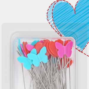 Prym Love Flat Head Pins for Quilting and Sewing by Dritz - 50 Count- PL60100