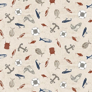 On Lake Time Gear Light Khaki by Dan DiPaolo for Clothworks Y3715-11 Sold in HALF yard increments