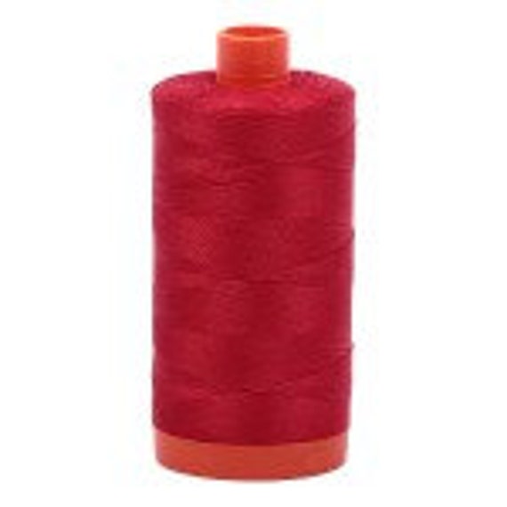 Red Aurifil Mako Cotton Thread Color 2250, 50 wt, 1300m, 1 spool
