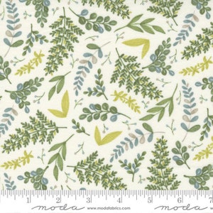 Happiness Blooms Tossed Ferns White Washed by Deb Strain for Moda fabrics 56052 11 Fabric sold in HALF YARD increments