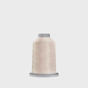 May include: A spool of light beige thread, ideal for sewing and embroidery projects. The thread is tightly wound on a gray plastic spool. The thread has a subtle sheen, suggesting a high-quality material.