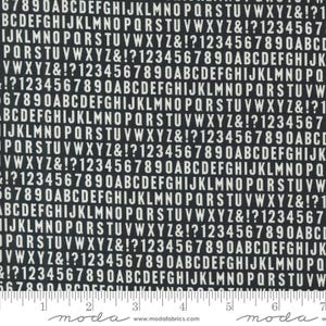 Sable & Swan Alphabet Ebony by Cathe Holden designs for Moda fabrics 7446 15 Sold in HALF yard increments