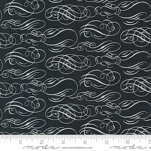 Sable & Swan Cartouches Ebony by Cathe Holden designs for Moda fabrics 7442 15 Sold in HALF yard increments