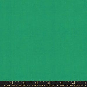 May include: Solid green fabric swatch with a ruler showing measurements in inches. The ruler has the text "Ruby Star Society" printed on it.
