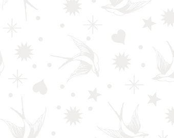 Linework Fairy Flakes Paper Tula Pink for FreeSpirit Fabrics PWTP157.PAPER Sold in HALF yard increments