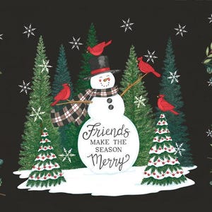 Winter Friends Charcoal Black 24 Inch Panel by Deb Strain for Moda Fabrics 56139 18