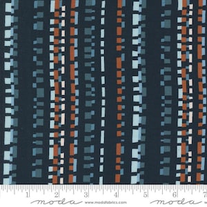 Folk & Lore Dash Stripes Peacoat by Fancy That Design House for Moda Fabrics 45606 25 Sold in HALF yard increments
