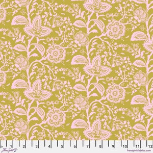 Parisville (Deja Vu) French Lace Hazelnut by Tula Pink for Free Spirit Fabrics PWTP193.HAZELNUT Fabric is Sold in HALF yard increments