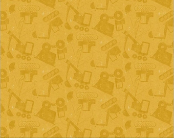 Diggers & Dozers Load by Load Sunny Yellow by Whistler Studios for Windham Fabrics 54943-3 Sold in HALF yard increments