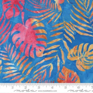 Beachy Batiks Leaves Sky by Moda Fabrics 4362 12 Sold in HALF yard increments