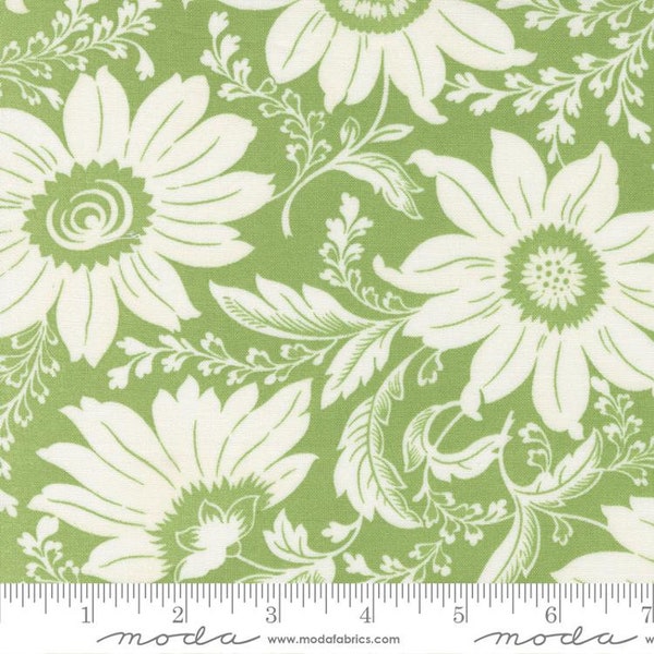 Christmas Stitched Large Flowers Pine by Fig Tree and Co. for Moda Fabrics 20440 12 This fabric is sold in HALF YARD increments