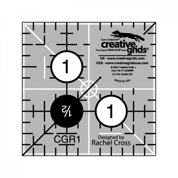 Creative Grids 1 1/2 in x 1 1/2 in Quilt Ruler CGR1