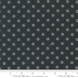 Blackbird&#39;s Nest Daisies and Dots Black by Kansas Troubles Quilters for Moda 9752 19 Fabric is sold in HALF YARD increments